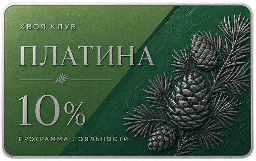 Карта «Платина» программы лояльности «ХВОЯ КЛУБ»