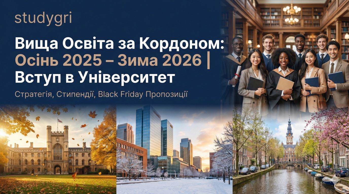 Стратегія вступу до закордонних університетів на осінь 2025 – зиму 2026. Університети Великобританії, США та Нідерландів.