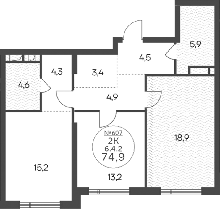 2-комн 77,2 м²