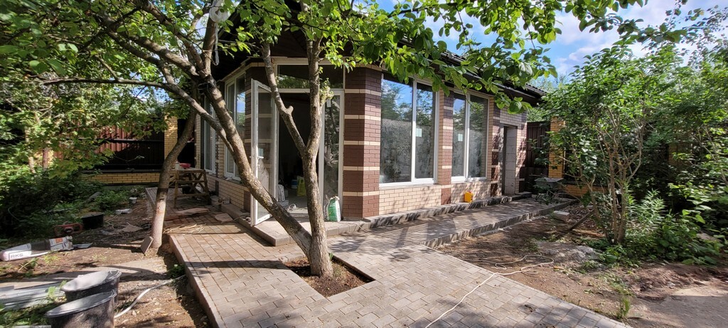 Финальный вариант, мангальная беседка 56м2 с клинкерной облицовкой