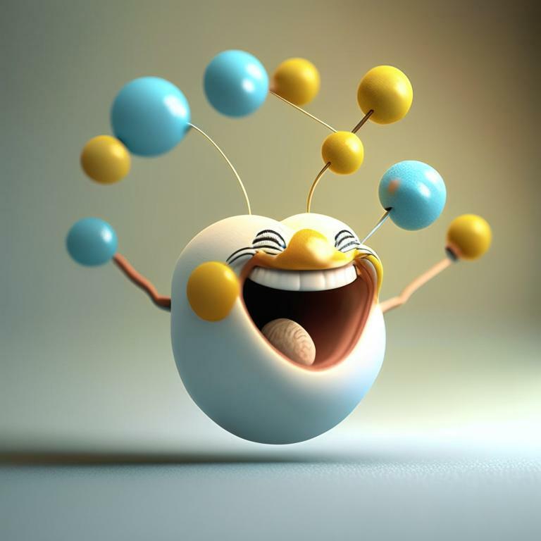Генерация изображения Счастливая молекула белка от Kandinsky
