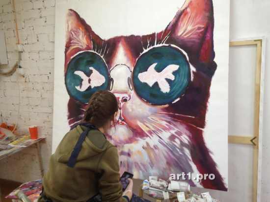 картина маслом кот