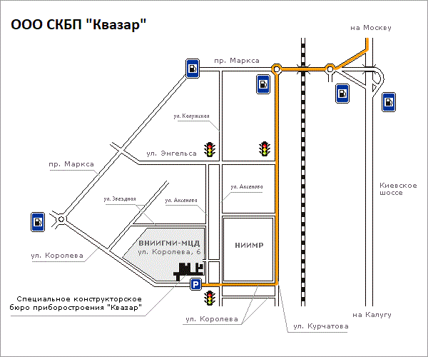 ООО СКБП "Квазар". Схема проезда