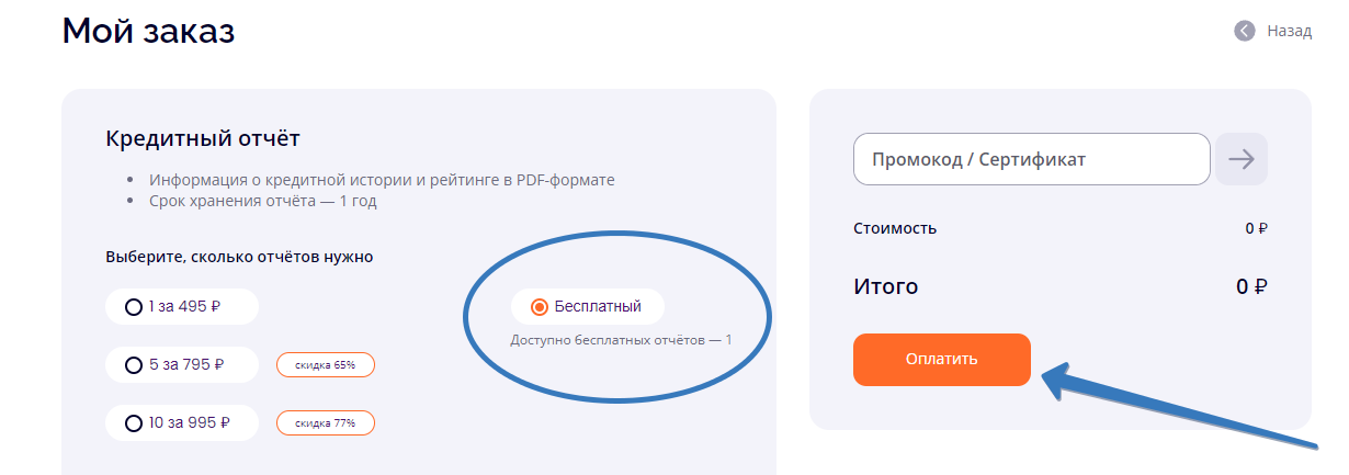Скачать отчет из Скоринг Бюро