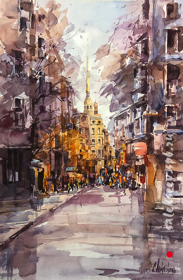 Yablochkova Street. 2012. Watercolor on paper, 56x36 cm