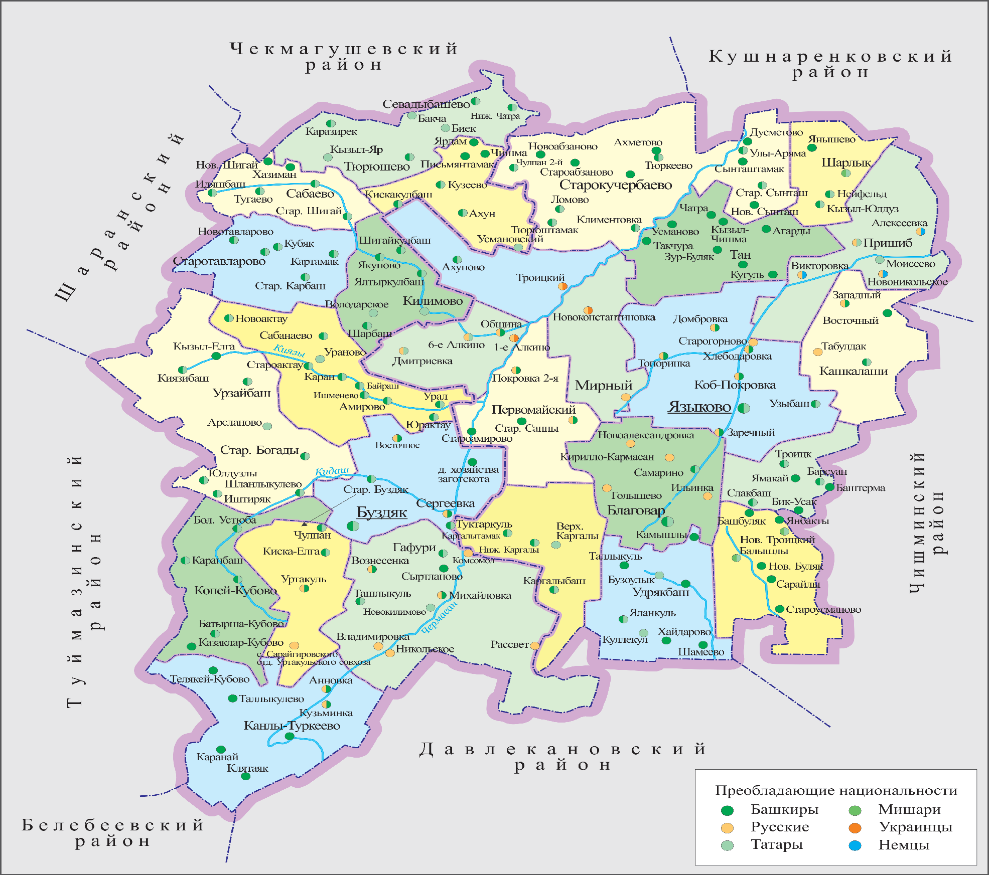 Буздякский район карта