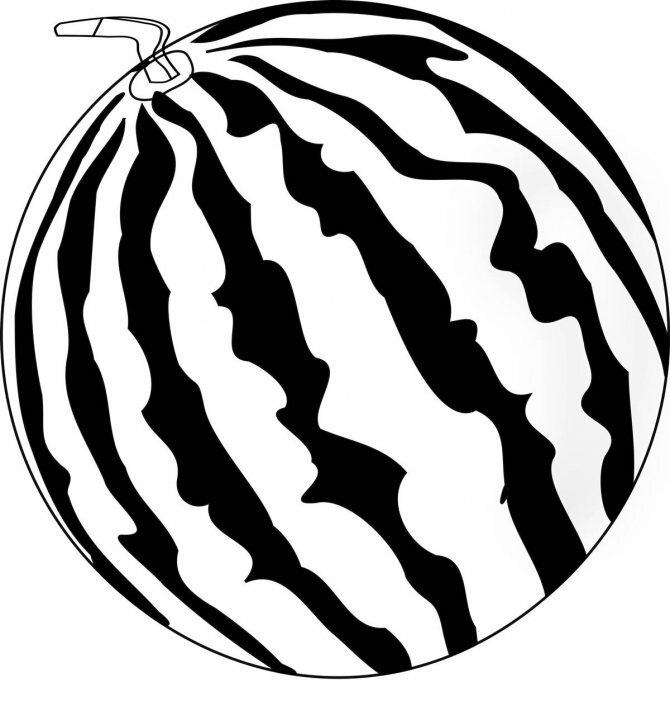 Раскраска Половина арбуза: распечатать бесплатно, скачать