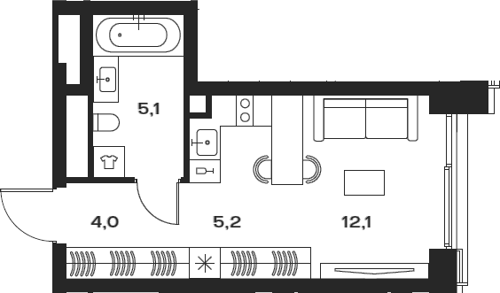 Студия 31,2 м²