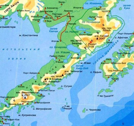 Шелихова залив карта