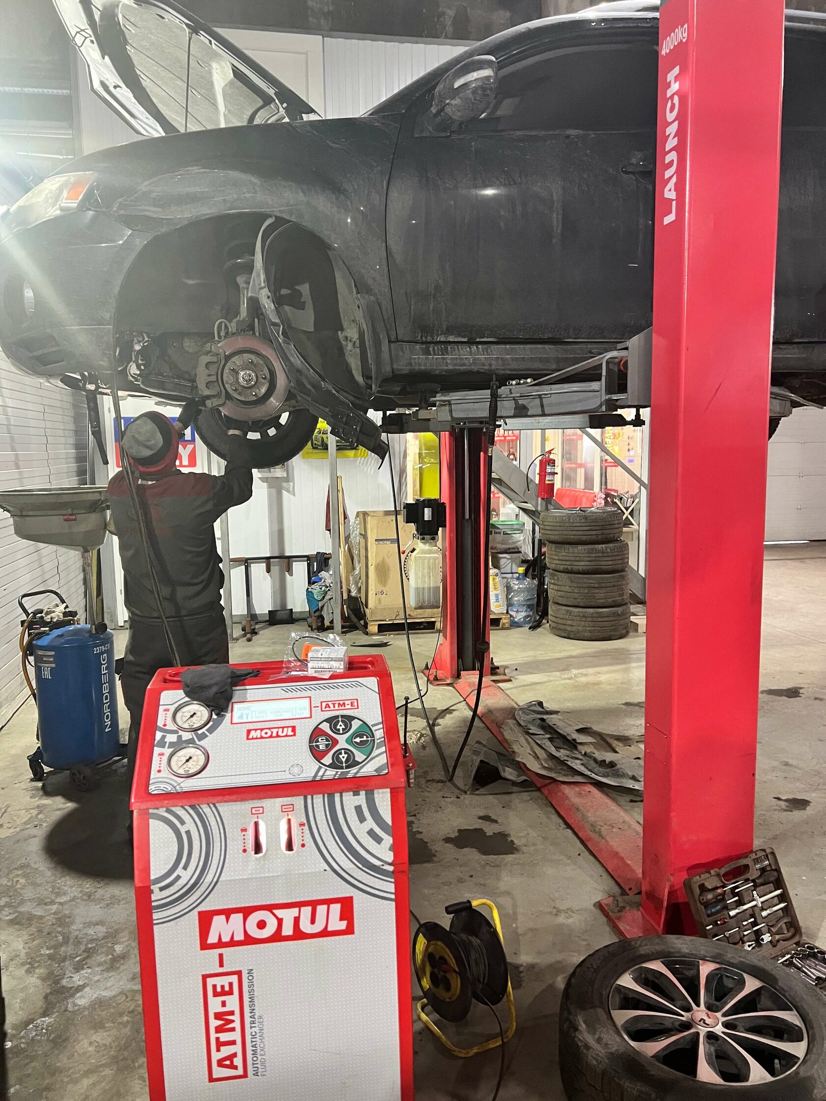 Установка поддона на вариатор Mitsubishi