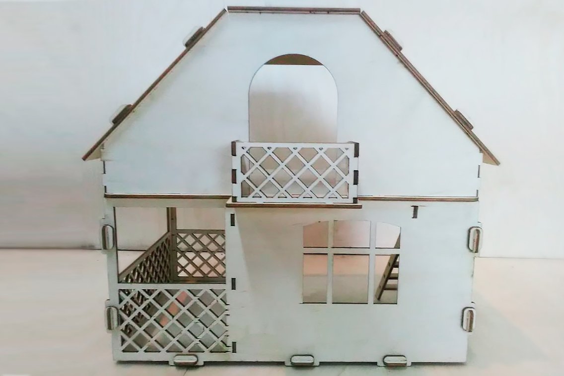 Двухэтажный кукольный домик из фанеры