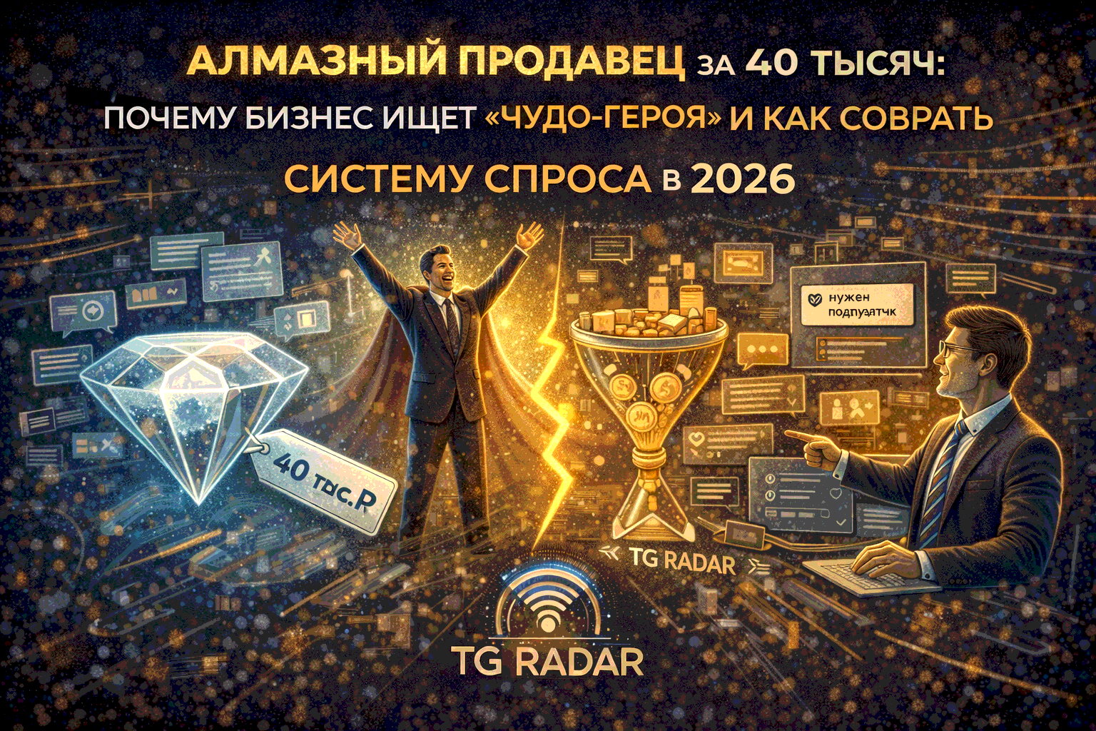 АЛМАЗНЫЙ ПРОДАВЕЦ ЗА 40 ТЫСЯЧ: ПОЧЕМУ БИЗНЕС ИЩЕТ «ЧУДО-ГЕРОЯ» И КАК СОБРАТЬ СИСТЕМУ СПРОСА В 2026