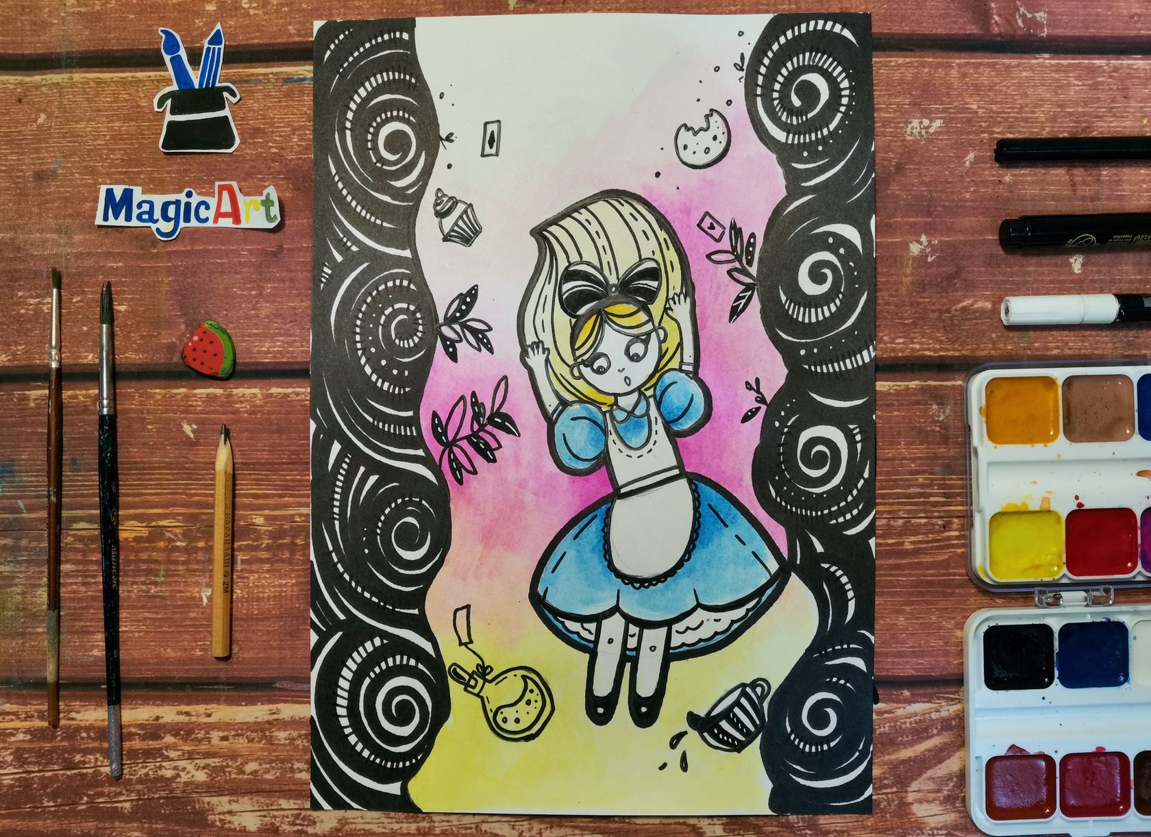 Алиса в стране чудес в технике зенарт - онлайн курс(9+).