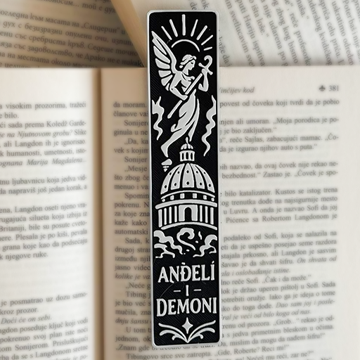 Bookmarker sa motivom anđela i kupole – obeleživač za knjige iz kolekcije Tajne civilizacije