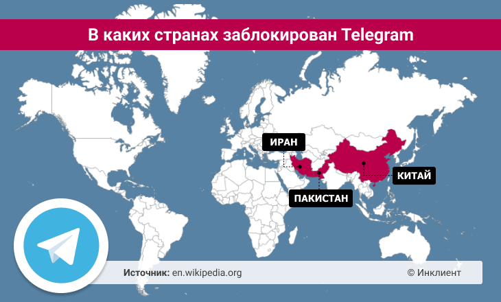 В каких странах заблокирован Telegram