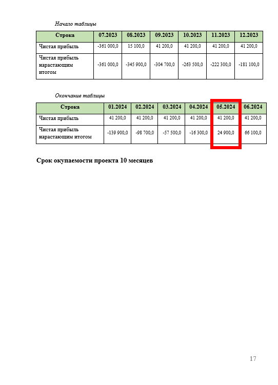 Бизнес план для заключения социального контракта