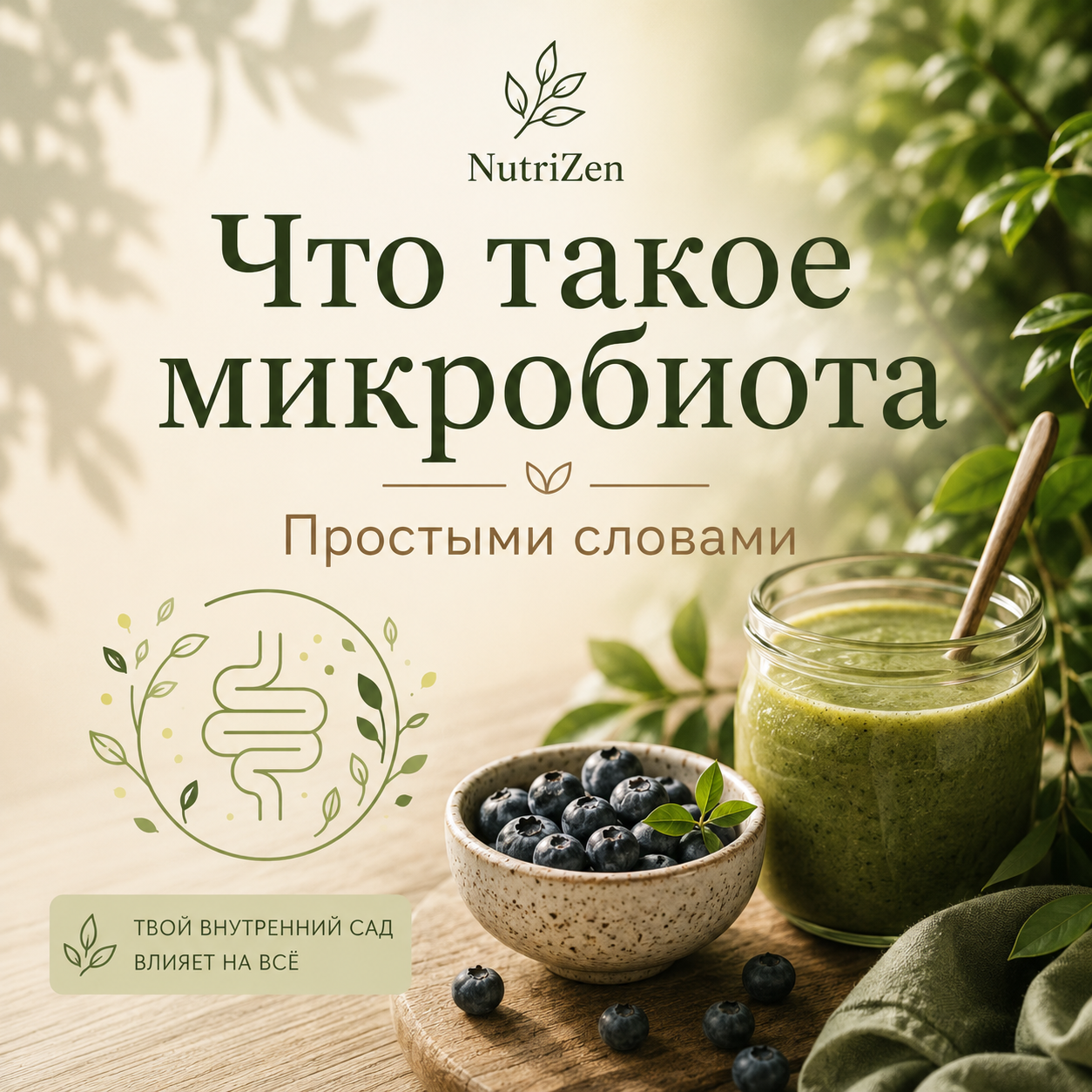 Что такое микробиота простыми словами — разнообразные овощи зелень и ягоды как символ здоровой микробиоты и заботы о кишечнике.