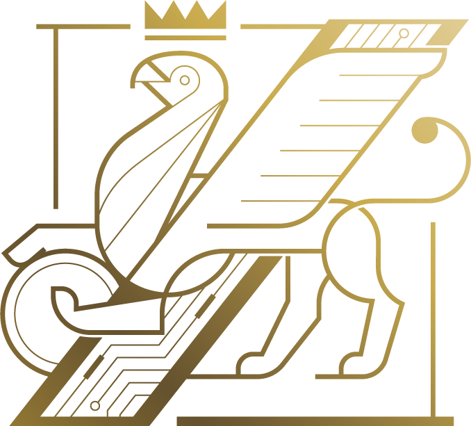 логотип золотом