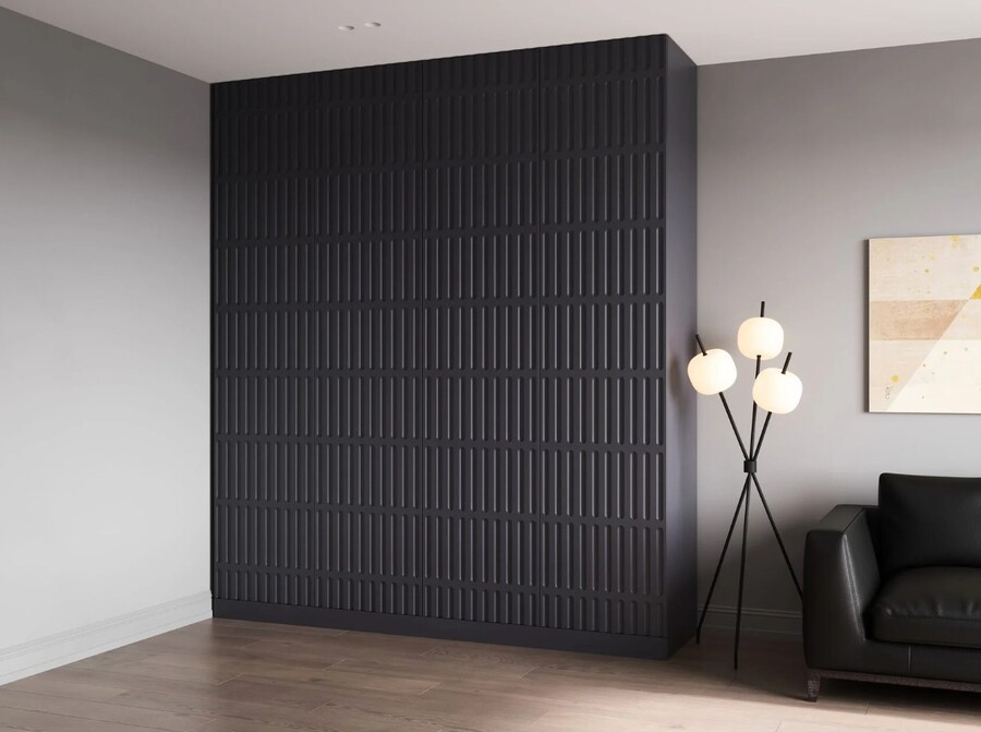 Матовый фасад с фрезеровкой в цвете графит Боровск