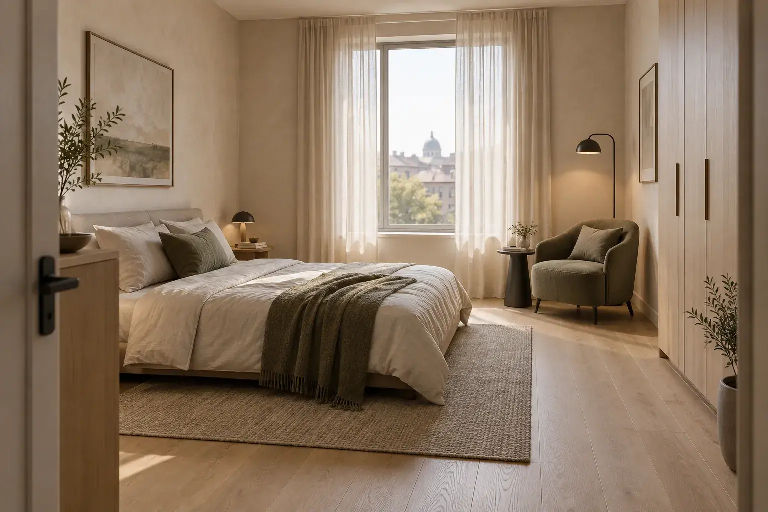Спальня Bedroom 16 в спокойной натуральной палитре