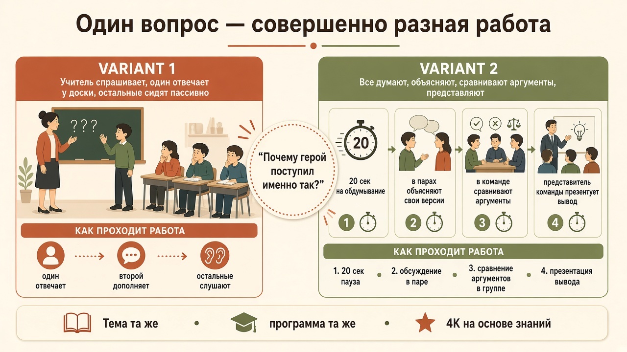 Один и тот же вопрос — два варианта организации работы