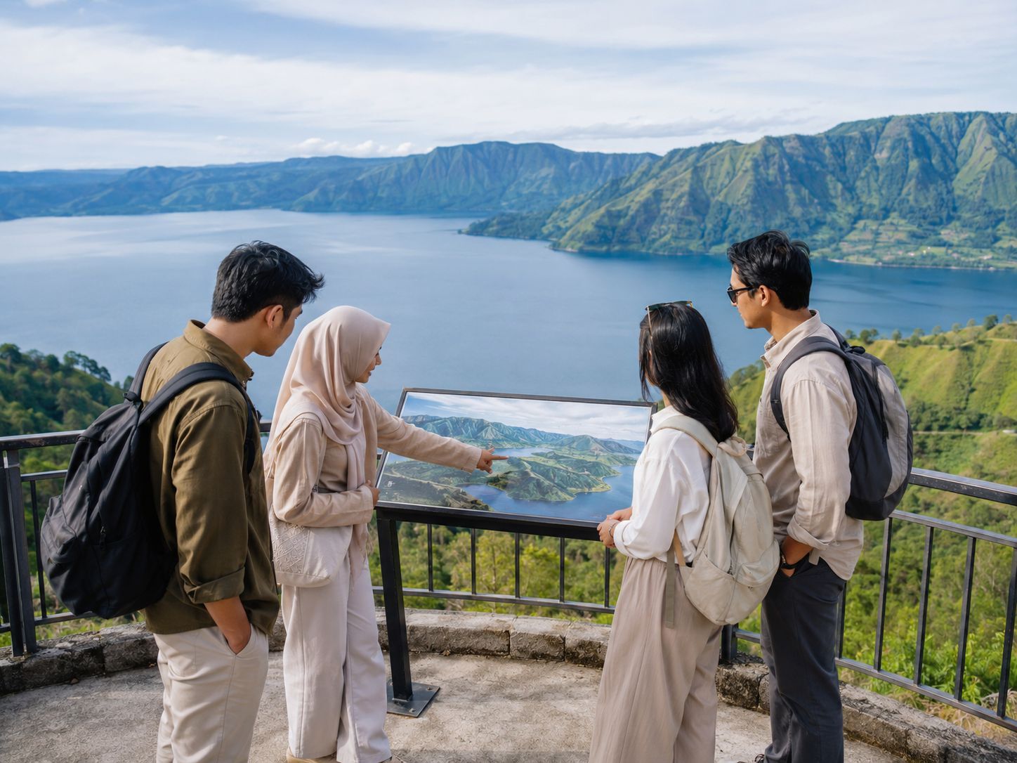 Wisatawan Indonesia menikmati Danau Toba dengan aman dan sadar geologi