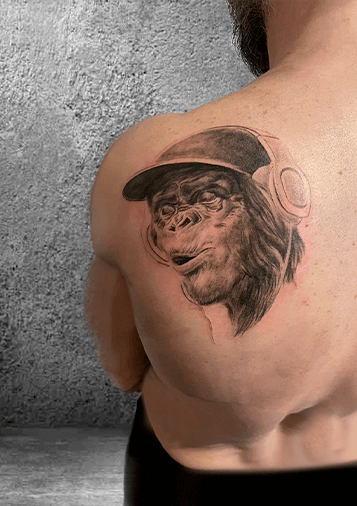  тату Пермь реализм, обезьяна тату, тату салоны Перми, сделать тату в Перми, лучшие тату мастера Перми, тату Пермь цены 