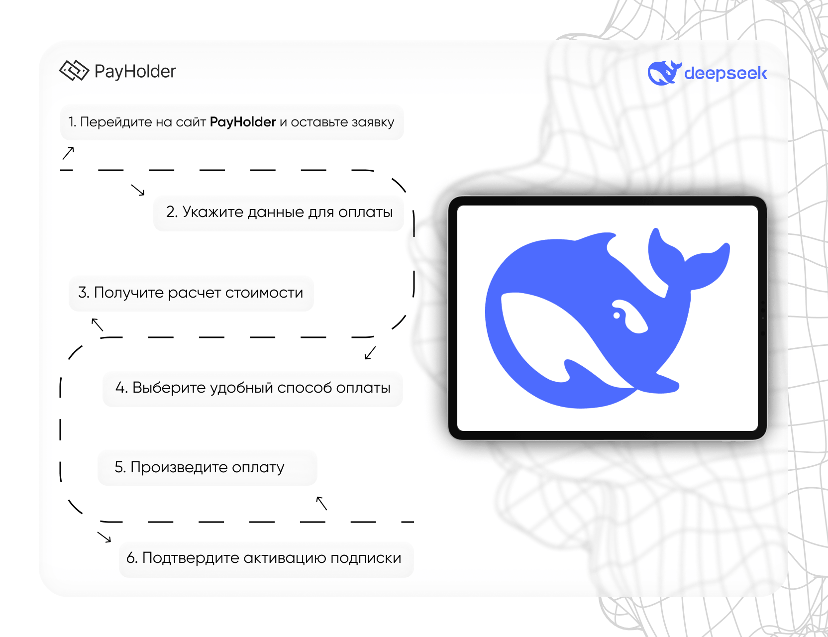 Как оплатить Deepseek  через Payholder