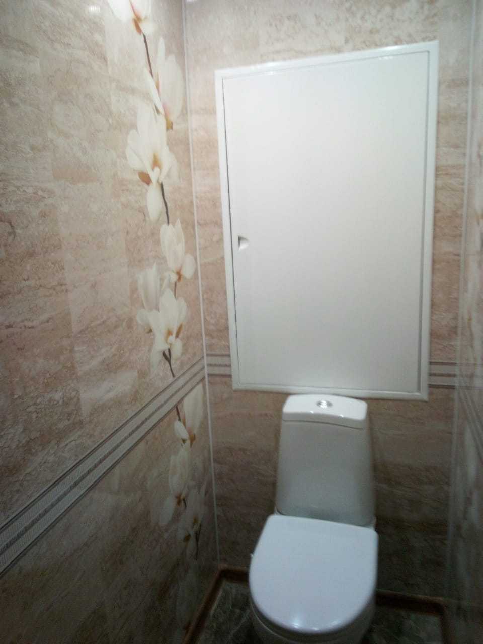 Отделка туалета стеновыми панелями ПВХ