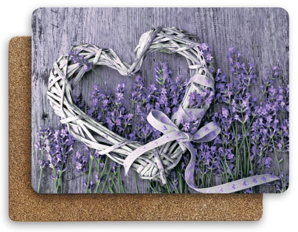 Салфетки сервировочные "Лавандовое сердце" прямоугольные
