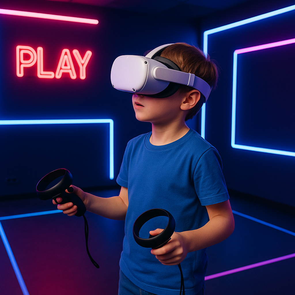 VR клуб для детей в Москве - дети играют в безопасные виртуальные игры с профессиональным сопровождением