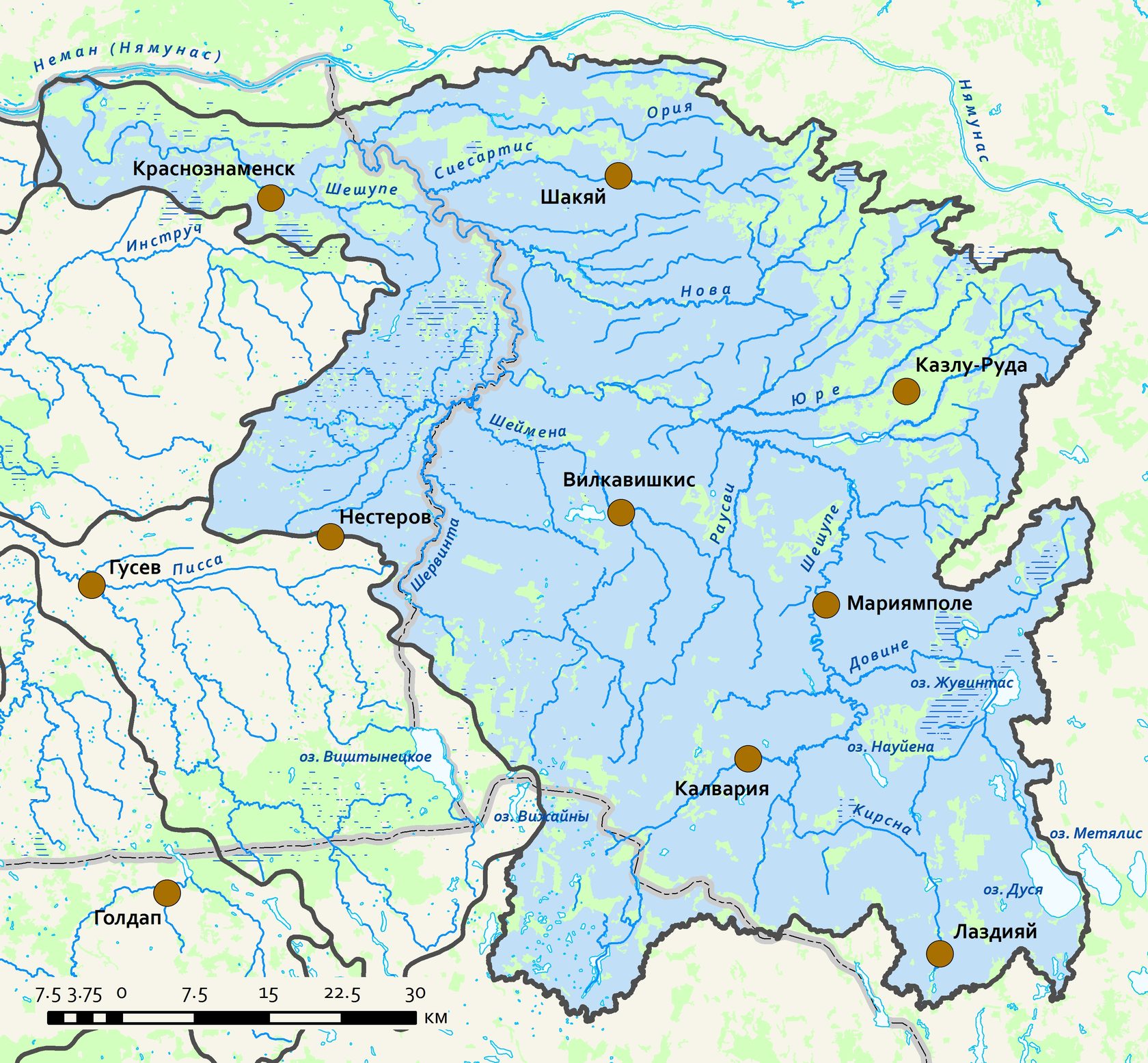 Карта водных ресурсов калининградской области