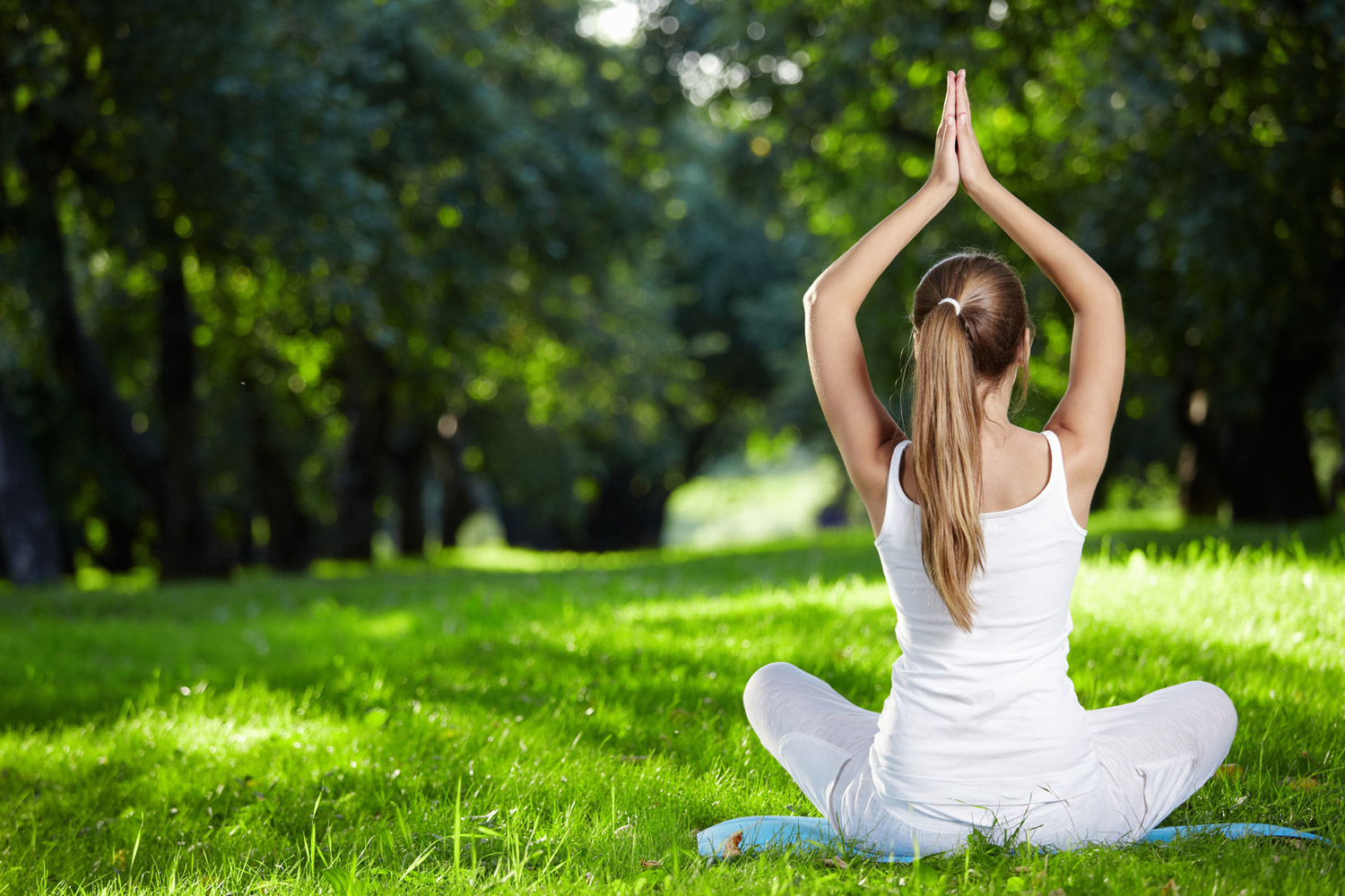 Упражнения для медитации. Йога. Йога на природе. Девушка занимается йогой. Фитнес на природе.