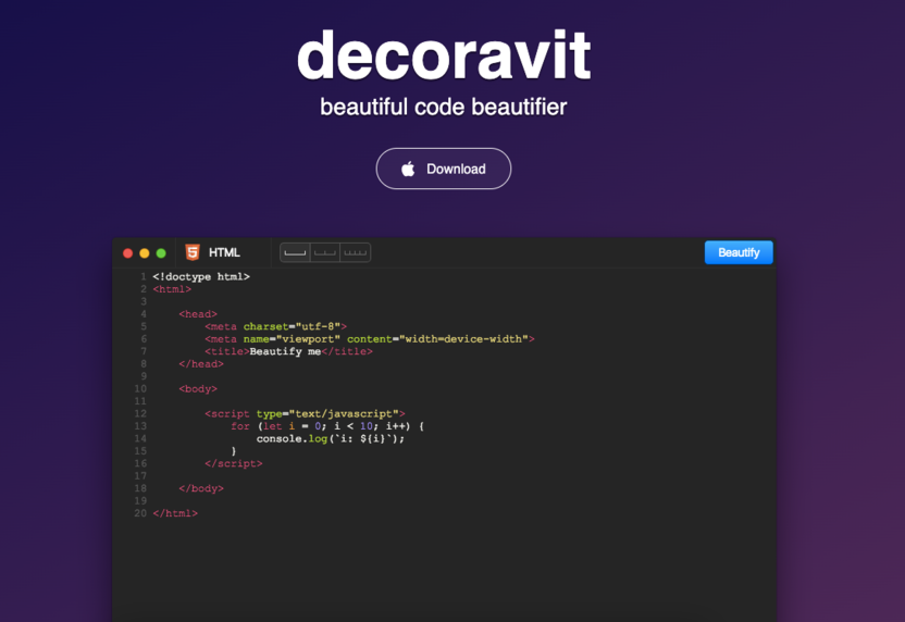 Интерфейс приложения Decoravit