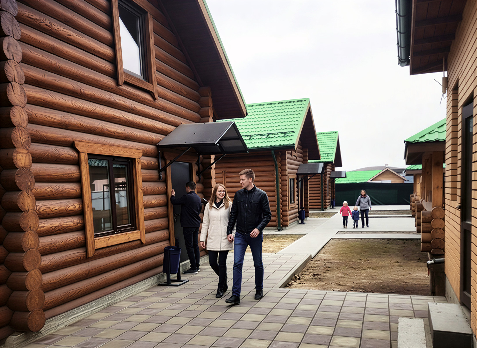 Экстерьер территории банного комплекса в Люберцах - ландшафт и постройки - Богатырские бани