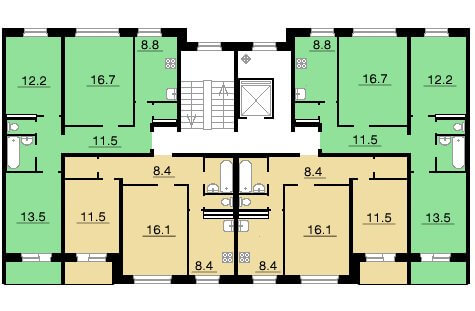 Дома ой серии (1-ЛГ), планировки квартир ЛГ