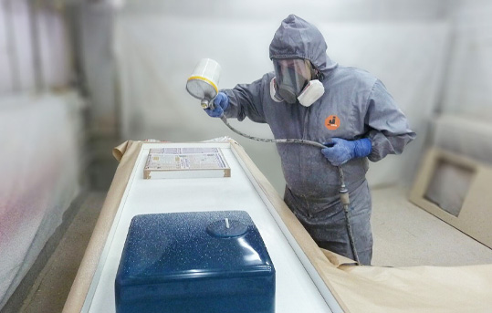 Напыление жидкого гранита GraniStone на столешницу