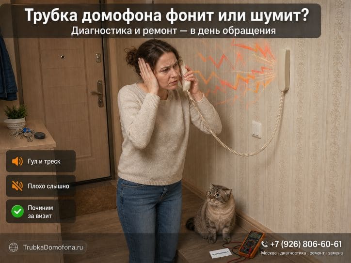 Трубка домофона фонит шумит или плохо слышно: диагностика и ремонт