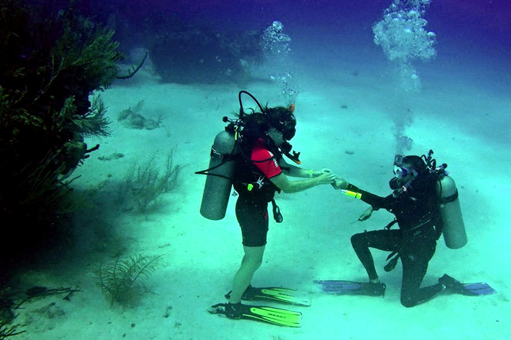 Wedding Proposal at the bottom of the sea in Punta Cana