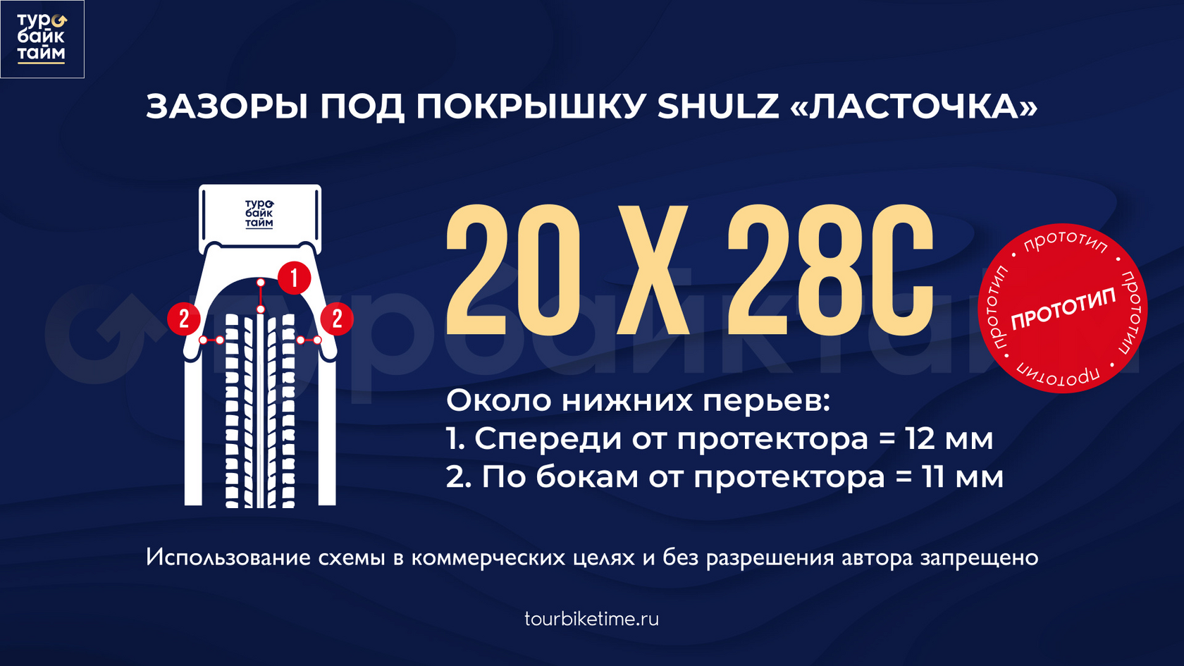 Shulz «Ласточка», зазоры под покрышку, нижние перья