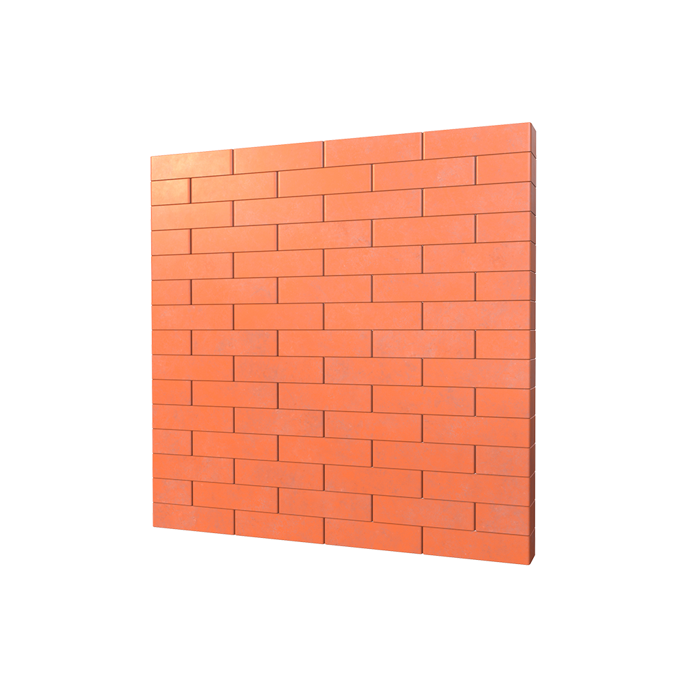Защитный экран КДМ из кирпича цвет красный