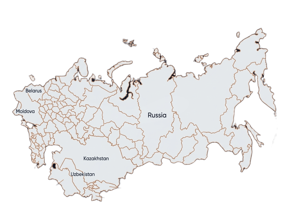 Карта России и СНГ