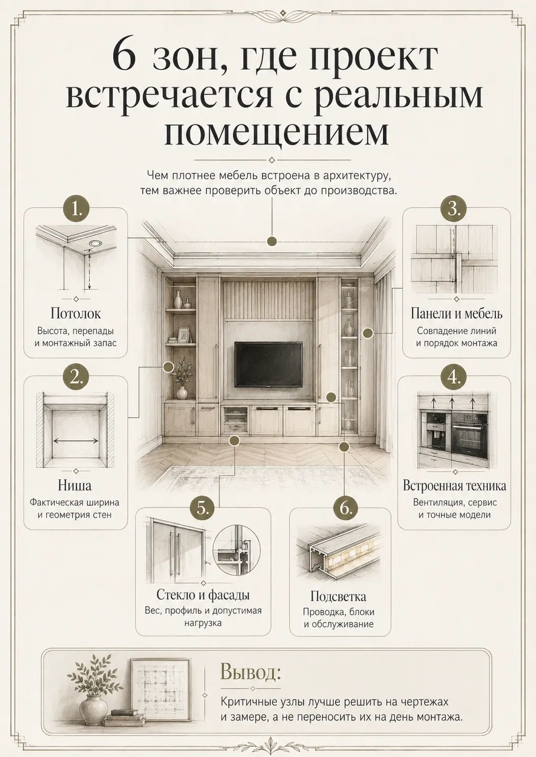 Шесть зон, где дизайн-проект встречается с реальным помещением
