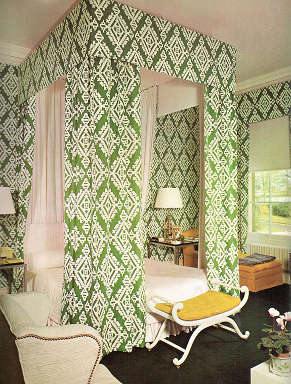 Зелено-желтая спальня