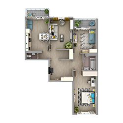 Планировка 3-комнатной квартиры