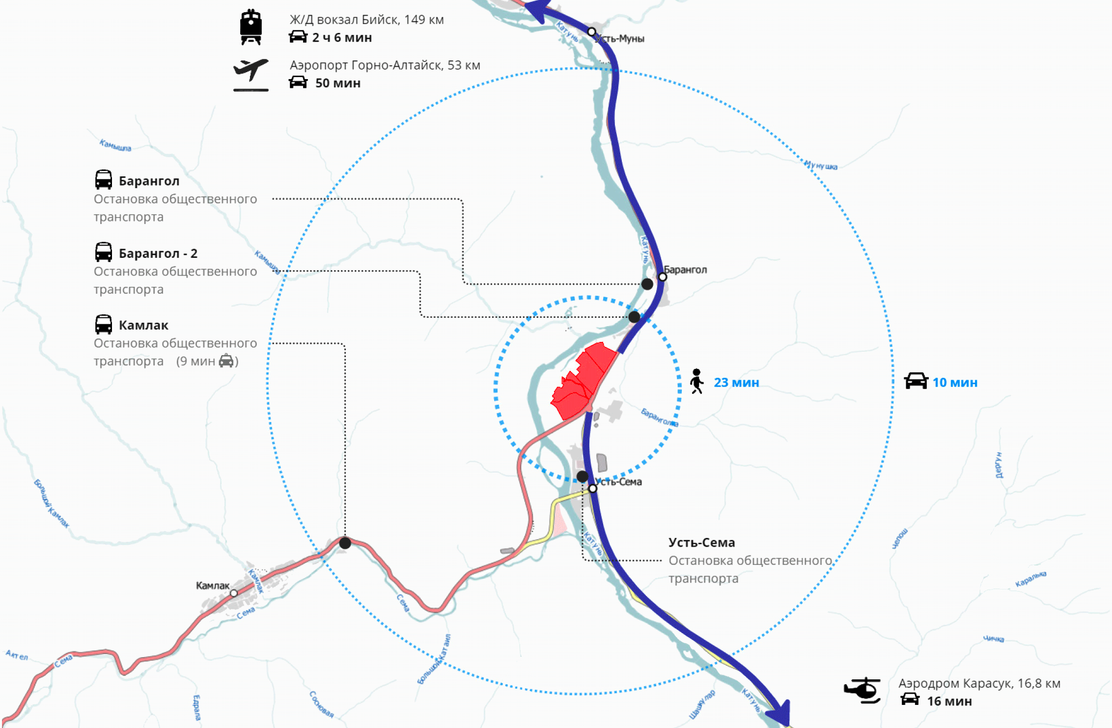 Altai. Situation Plan. Transportation scheme