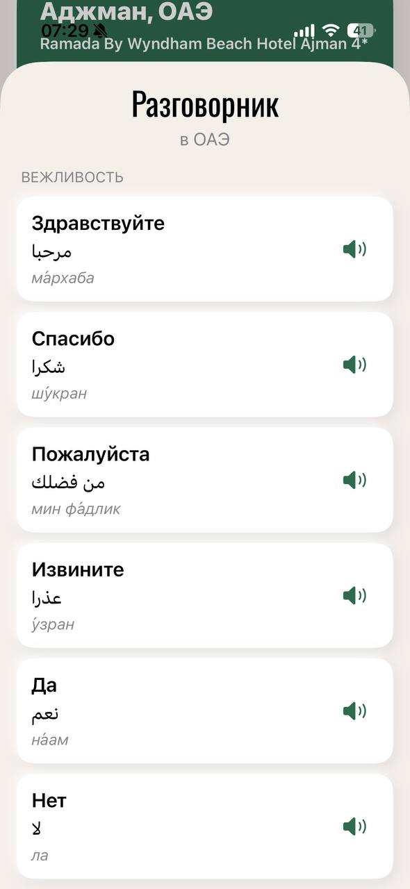 Разговорник в приложении: фразы с переводом, транскрипцией и озвучкой