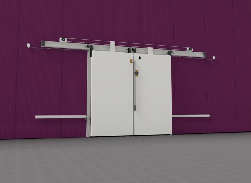 Откатные двустворчатые двери