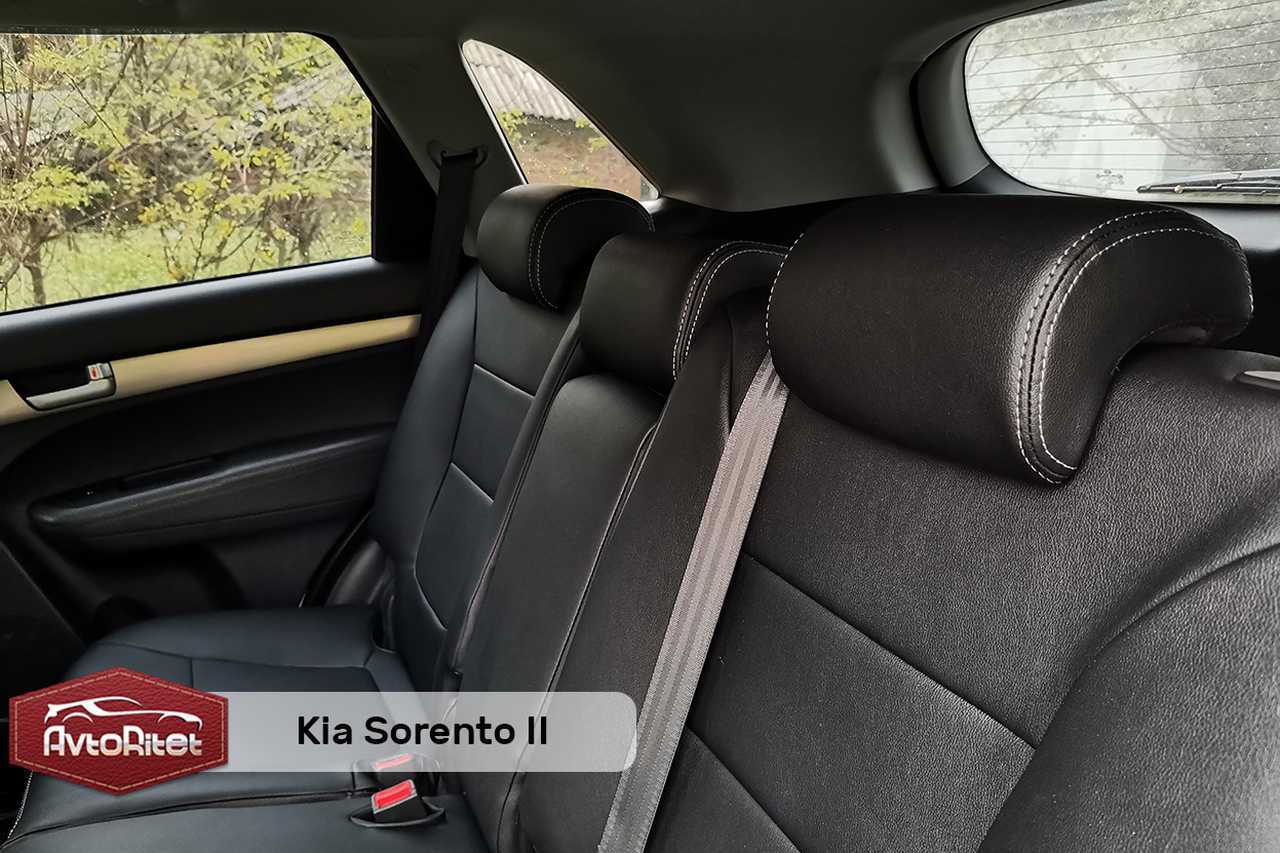 Каркасные чехлы на сиденья Kia Sorento 2, модельные из экокожи, фото  салона, заказать с установкой, отзывы