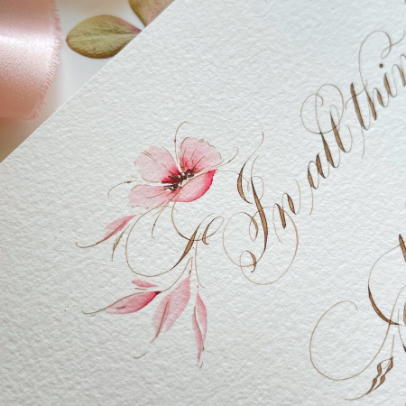 Watercolor flowers calligraphy